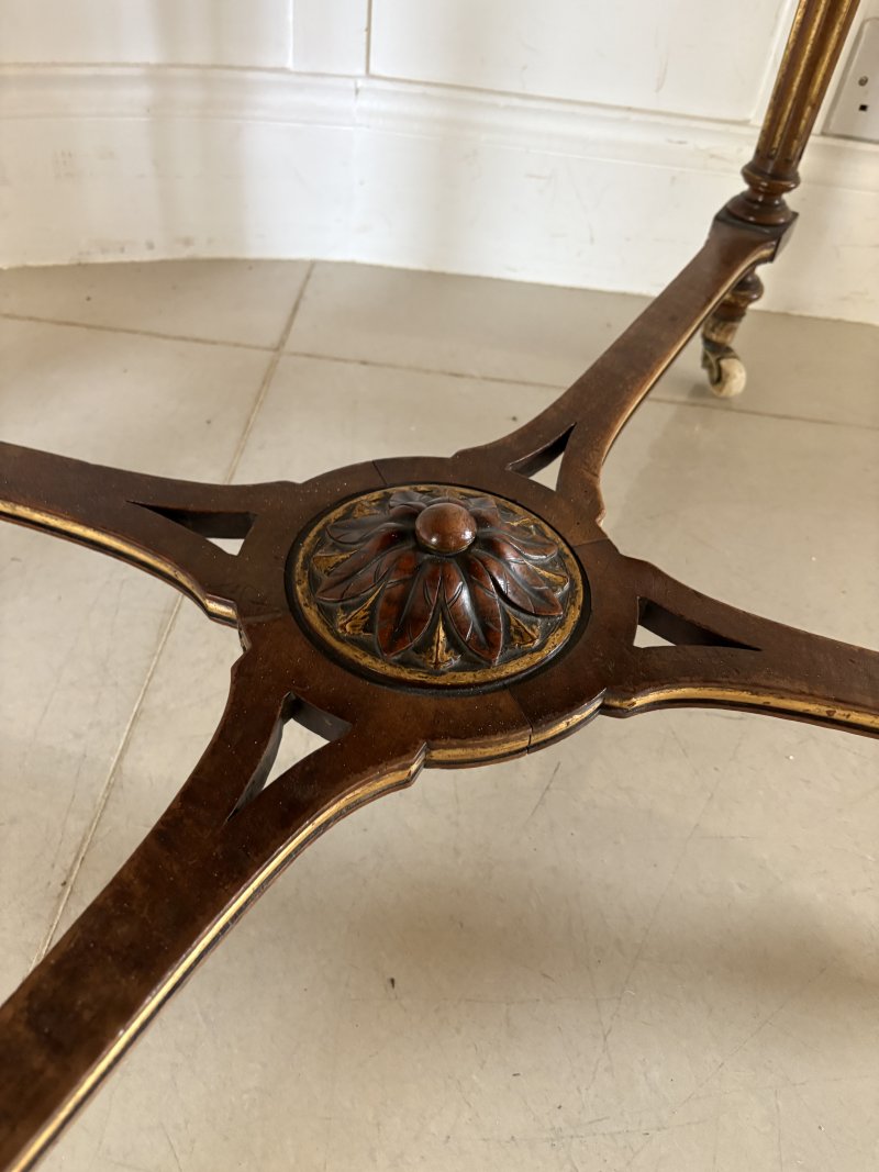 Outstanding Quality Antique Victorian Burr Walnut Inlaid Centre Table - Image 8